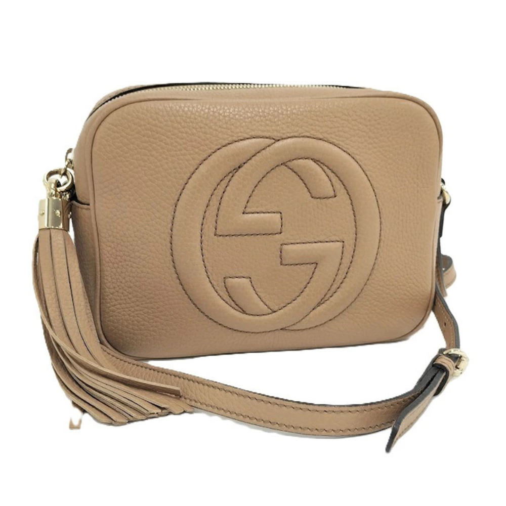 Gucci Soho Shoulder Bag Interlocking GG Leather Beige